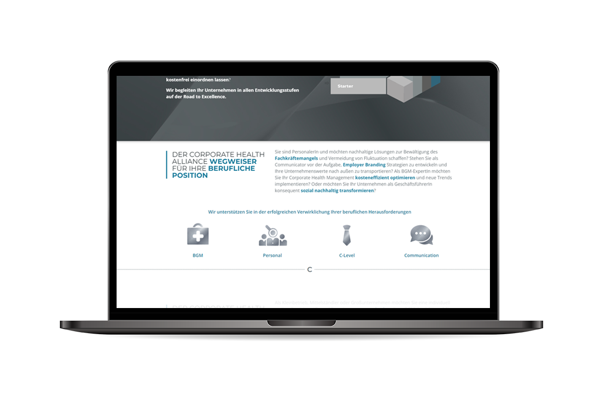 Corporate Health Initivative Referenz Website